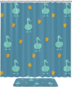 Duck Feet Shower Curtain in Yellow | Home Decor Bathroom Curtain