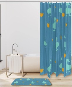 Duck Feet Shower Curtain in Yellow | Home Decor Bathroom Curtain