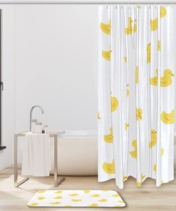 Duck Pattern Bathroom Shower Curtain - Waterproof Fabric