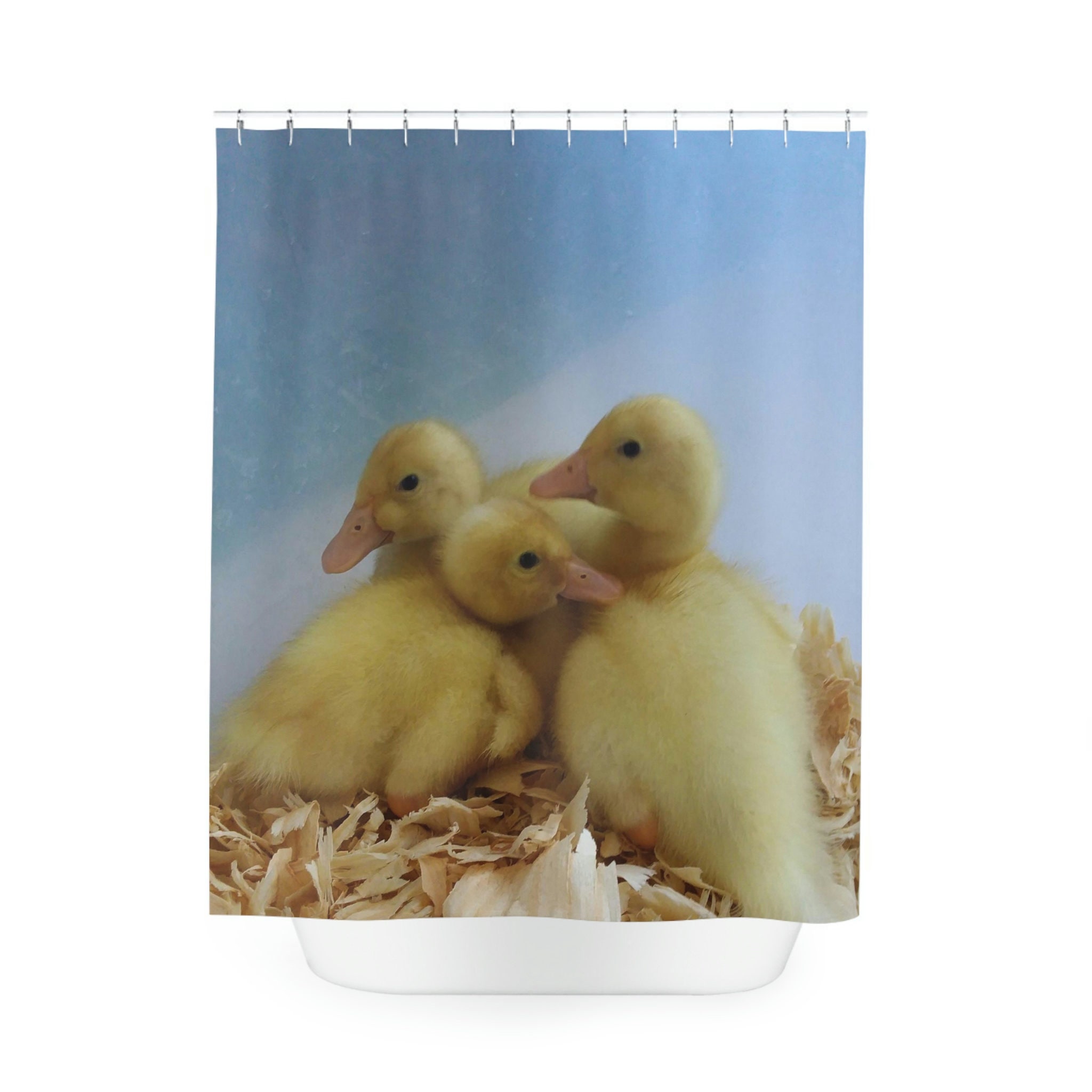 Duck Shower Curtain - Cute Baby Bath Curtain for Animal Lover Bathroom Decor