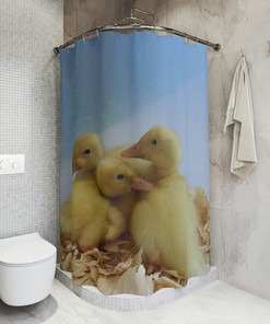 Duck Shower Curtain - Cute Baby Bath Curtain for Animal Lover Bathroom Decor