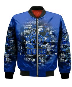 Duke Blue Devils Bomber Jacket Camouflage Vintage  - NCAA