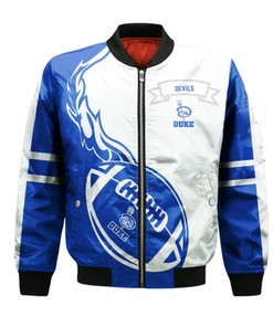 Duke Blue Devils Bomber Jacket Flame Ball - NCAA