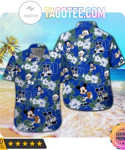 Duke Blue Devils & Mickey Mouse Aloha Hawaii Shirt