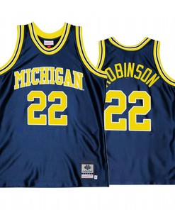 Duncan Robinson 22 Michigan Wolverines Navy Jersey Throwback Alumni Basketball