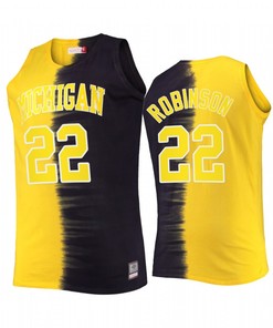 Duncan Robinson 22 Michigan Wolverines Navy Maize Jersey Classic Tie-Dye Color Crash