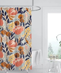 Durable Waterproof Shower Curtain with Boho Floral Print - Bathroom Accessories
