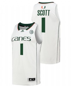 Durand Scott 1 Miami Hurricanes College Basketball Men Jersey - White