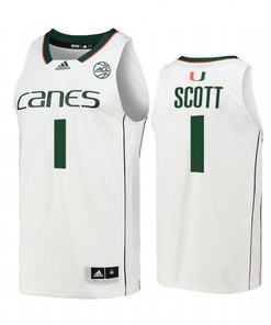 Durand Scott 1 Miami Hurricanes Uniform Jersey College Basketball White