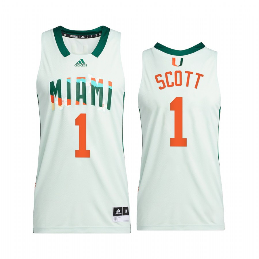 Durand Scott 1 Miami Hurricanes White Jersey Honoring Black Excellence Basketball
