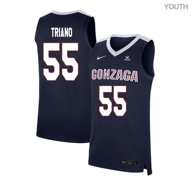 Dustin Triano 55 Gonzaga Bulldogs Elite Basketball Youth Jersey - Navy