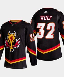 Dustin Wolf 32 Calgary Flames Alternate Black Jersey 2022-23