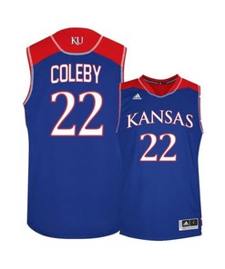 Dwight Coleby 22 Kansas Jayhawks Basketball Men Jersey - Blue