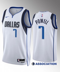 Dwight Powell 7 2022-23 Dallas Mavericks White Association Edition Jersey Swingman