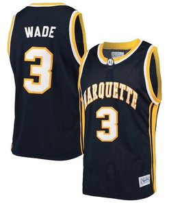 Dwyane Wade 3 Marquette Golden Eagles Original Retro Brand Alumni Basketball Men Jersey - Navy