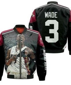 Dwyane Wade 3 Miami Heat Strong Warrior Legend Player For Fan Bomber Jacket Model 2028