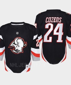 Dylan Cozens 24 Buffalo Sabres 2022-23 Goathead Third Player Youth Jersey Black