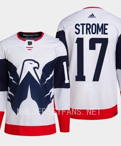 Dylan Strome 17 Washington Capitals 2023 Jersey Stadium White Primegreen