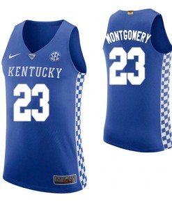 EJ Montgomery 23 Kentucky Wildcats Elite Basketball Home Men Jersey - Blue