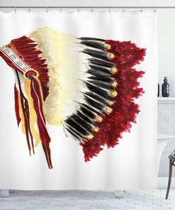 Eagle Feather Shower Curtain, Original Symbolic Native American Life Style, Bathroom Decor
