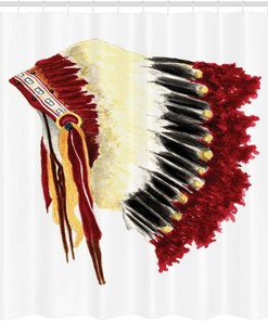 Eagle Feather Shower Curtain, Original Symbolic Native American Life Style, Bathroom Decor