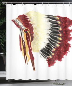 Eagle Feather Shower Curtain, Original Symbolic Native American Life Style, Bathroom Decor
