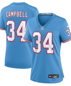 Earl Campbell 34 Tennessee Titans Oilers Throwback Alternate Game Women Jersey - Light Blue