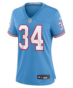 Earl Campbell 34 Tennessee Titans Oilers Throwback Alternate Game Women Jersey - Light Blue