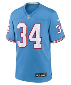 Earl Campbell 34 Tennessee Titans Oilers Throwback Retired Men Game Jersey - Light Blue