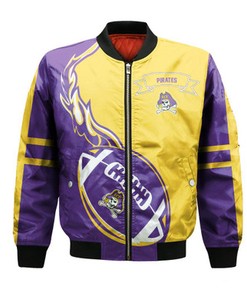 East Carolina Pirates Bomber Jacket Flame Ball - NCAA