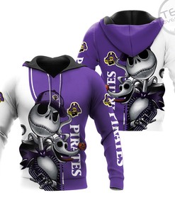 East Carolina Pirates Jack Skellington And Zero 3D Hoodie