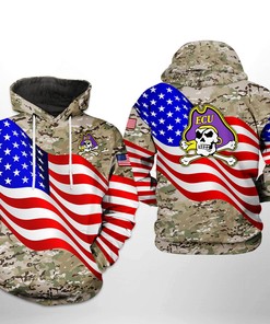 East Carolina Pirates NCAA US Flag Camo Veteran 3D All Over Print Hoodie, Zip-Up Hoodie