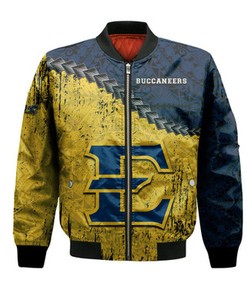 East Tennessee State Buccaneers Bomber Jacket Grunge Polynesian Tattoo- NCAA