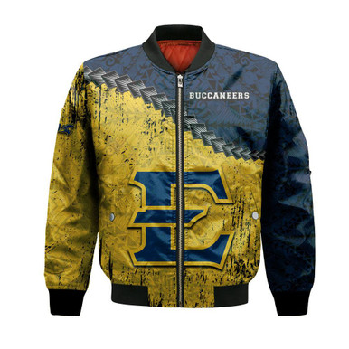 East Tennessee State Buccaneers Bomber Jacket Grunge Polynesian Tattoo- NCAA