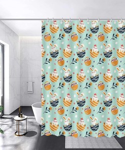Easter Bunny and Eggs Shower Curtain