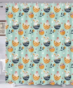 Easter Bunny and Eggs Shower Curtain