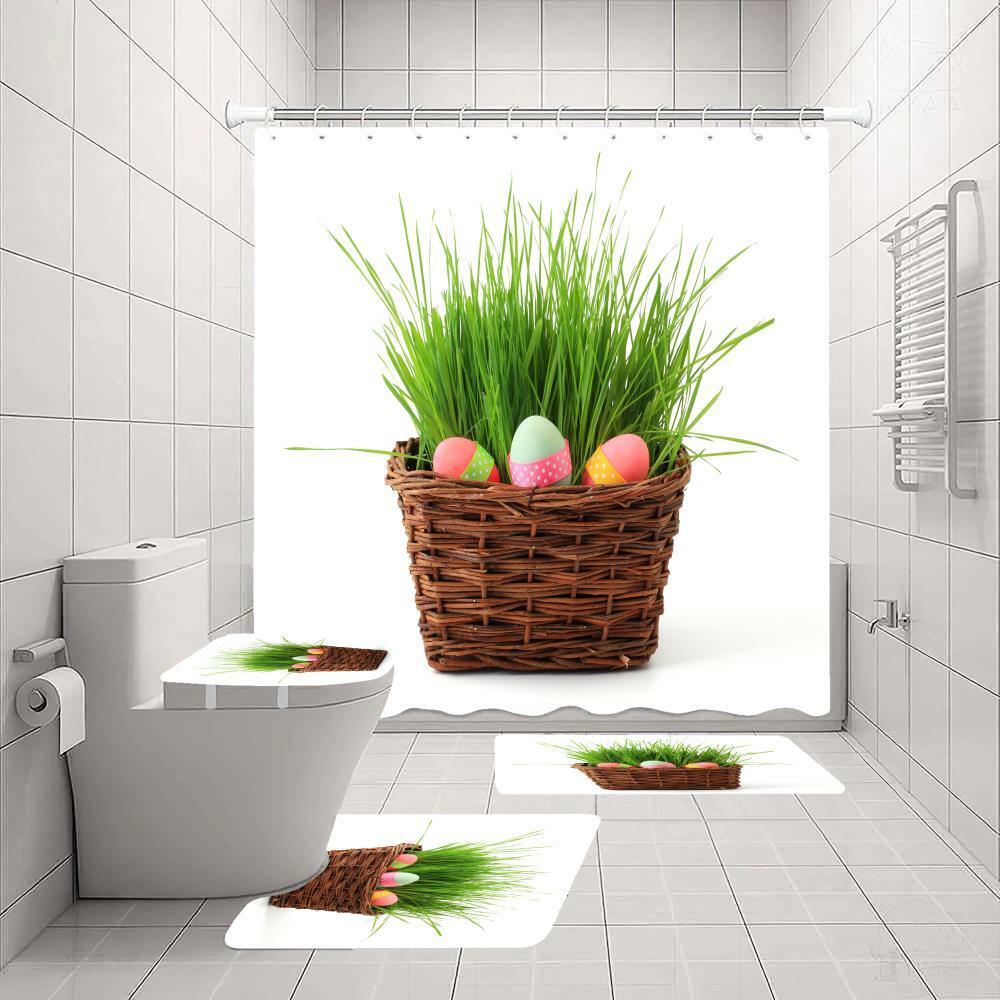 Easter Eggs Rabbit Shower Curtain for a Cute and Creative Bathroom