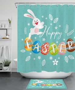 Easter Eggs Shower Curtain Spring Bathroom Decor