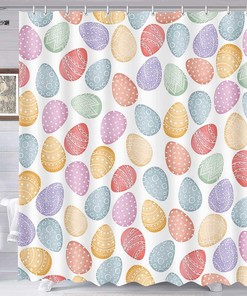 Easter Eggs and Flowers Shower Curtain