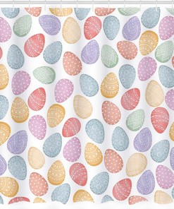 Easter Eggs and Flowers Shower Curtain