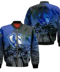 Eastern Illinois Panthers Bomber Jacket Coconut Tree Tropical Grunge - NCAA