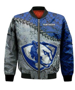 Eastern Illinois Panthers Bomber Jacket Grunge Polynesian Tattoo- NCAA