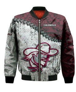 Eastern Kentucky Colonels Bomber Jacket Grunge Polynesian Tattoo- NCAA