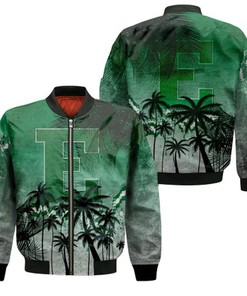 Eastern Michigan Eagles Bomber Jacket Coconut Tree Tropical Grunge - NCAA