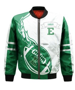 Eastern Michigan Eagles Bomber Jacket Flame Ball - NCAA