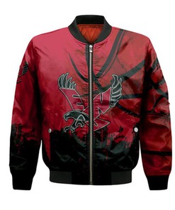 Eastern Washington Eagles Bomber Jacket Basketball Net Grunge Pattern- NCAA