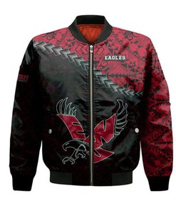 Eastern Washington Eagles Bomber Jacket Grunge Polynesian Tattoo- NCAA