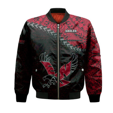 Eastern Washington Eagles Bomber Jacket Grunge Polynesian Tattoo- NCAA