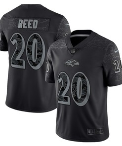 Ed Reed 20 Baltimore Ravens Retired Player RFLCTV Limited Jersey - Black