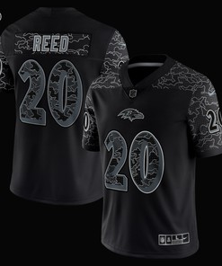 Ed Reed 20 Baltimore Ravens Retired Player RFLCTV Limited Jersey - Black